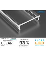 Diffuser Type "DOUBLE" • Base CLEAR • 93% Transparency • 2020 mm • Cover for LED Profile • Material PMMA