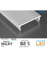 Diffuser Type "DOUBLE" • Base FROSTED MILKY • 82% Transparency • 2020 mm • Cover for LED Profile • Material PMMA
