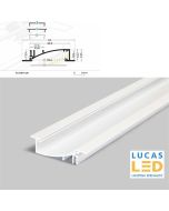 18 pcs ONNLY - LED Recessed Profile - FLAT8 H/UX - designed for plasterboard & furniture section - WHITE , 2 meter