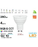 GU10 Bulb • RGB + CCT • 4W • 280LM • WiFi • Smart Lighting System • Wireless • MiBoxer • MiLight • FUT103 • 230V