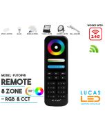 Remote Control • RGB+CCT• MiBoxer • 8 Zone • 2.4G • Wireless • Compatible • Smart System • FUT089B • Black edition