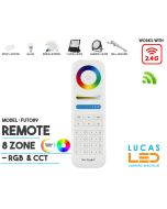 Remote Control • RGB+CCT • MiBoxer • 8 Zone • 2.4G • Wireless • Compatible • Smart System • FUT089 • White edition