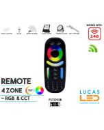 Remote Control • RGB+CCT• MiBoxer • 4 Zone • 2.4G • Wireless • Compatible • Smart System • FUT092B • Black edition