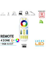 Remote Control • RGB+CCT• MiBoxer • 4 Zone • 2.4G • Wireless • Compatible • Smart System • FUT092 • White edition