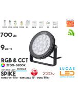 LED Garden Spike •RGB CCT• 9w • 700lm • wifi • 2.4G • Compatible • Smart • Lighting • System • MultiZone • Wireless • MiBoxer • FUTC02 • 230V•