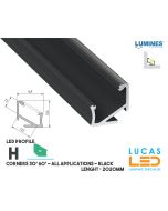 led-profile-corners-h-black-aluminium-2-02-meters-length-pro-multi-set-Display-Architectural-Staircase-Ceiling-Mirror-price-ireland