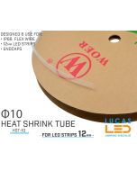 Heat shrink tube Φ8 for 12mm LED strip • Temperature ranges -55℃~125℃ • 1 Meter lenghts •