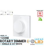 LED Rotary Panel Switch • CCT & Single LED Strip • Dimmer • MiBoxer • 1 zone • 2.4G • Wireless • Smart Lighting System • K1 • White edition