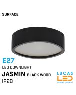 Surface LED Downlight Ceiling Mounted Light E27 - IP20 indoor - Black Wood - JASMIN 470 