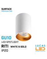 led-downlight-spot-light-gu10-IP20-surface-ceiling-fitting-white/gold