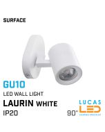 LED Wall Light - Gu10 - IP20 - surface reading wall lamp - white colour