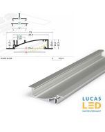 12 pcs ONLY - LED Recessed Profile , FLAT8 H/UX , Anodised , 2 meter