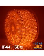 Orange - LED Rope Lights - 125W - IP44 Waterproof - 1800 LED - 50m Roll - SET
