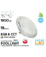 LED Underwater Light • Pool Light • RGB+CCT • 18W • 1800LM • IP68 • LoRa 443MHz • Smart Lighting System • Wireless • MiBoxer • Control distance 50m • PW02 • 12V