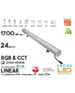 Wall Washer LED Light • RGB+CCT • 24W • 11700lm • IP66 • Smart Lighting System • Wireless • MiBoxer • RL1-24 • 230V