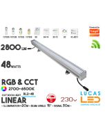 Wall Washer LED Light • RGB+CCT • 48W • 2800lm • IP66 • WiFi • Smart Lighting System • Wireless • MiBoxer • RL2-48 • 230V