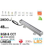 Wall Washer LED Light • RGB+CCT • 24W • 1600lm • IP66 • WiFi • Smart Lighting System • Wireless • MiBoxer • RL3-24 • 2700-6500K