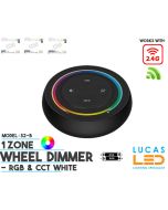LED Wheel Dimmer • RGB+CCT • MiBoxer • 1 zone • 2.4G • Wireless • Smart Lighting System • S2-B • 2xAAA • Black edition