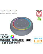 LED Wheel Dimmer • RGB+CCT • MiBoxer • 1 zone • 2.4G • Wireless • Smart Lighting System • S2-G • 2xAAA • Gray edition