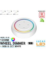 LED Wheel Dimmer • RGB+CCT • MiBoxer • 1 zone • 2.4G • Wireless • Smart Lighting System • S2-W • 2xAAA • White edition