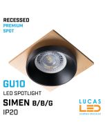 Recessed LED Downlight GU10 - IP20 - Ceiling fitting - SIMEN - B/B/G