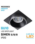 Recessed LED Downlight GU10 - IP20 - Ceiling fitting - SIMEN - SR/B/B