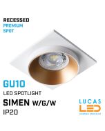 Recessed LED Downlight GU10 - IP20 - Ceiling fitting - SIMEN - W/G/W
