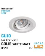 Recessed LED Downlight GU10 - IP20 - Ceiling fitting - Viewing angle 15° - COLIE White body