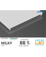 Diffuser Type "SUPERWIDE" • Base MILKY • 66% Transparency • 2020 mm • Cover for LED Profile • Material PMMA