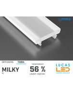 Diffuser Type "TERRA" • Base MILKY • 56% Transparency • 2020 mm • Cover for LED Profile • Material PC