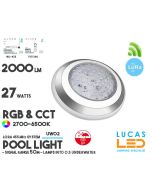 LED Underwater Light • Pool Light • RGB+CCT • 27W • 2000LM • IP68 • LoRa 443MHz • Smart Lighting System • Control distance 50m • MiBoxer • UW02 • 12V
