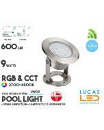 LED Underwater Light • RGB+CCT • 9W • 600LM • LoRa 443MHz • Smart Lighting System • Control distance 50m • MiBoxer • UW03 • 12V