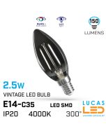vintage-led-bulb-C35-filament-light-e14-2.5w-150lm-4000k-natural-white-cog-edison-modern-smoky-shine-lucasled.ie-online-store-ireland