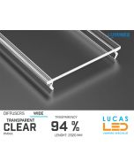 Diffuser Type "WIDE" • Base CLEAR • 94% Transparency • 2020 mm • Cover for LED Profile • Material PMMA