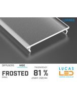 Diffuser Type "WIDE" • Base FROSTED • 81% Transparency • 2020 mm • Cover for LED Profile • Material PMMA