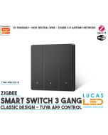 Black-smart-switch-3-gang-zigbee-tuya-app-philip-hue-ikea-app-for-lighting-ireland-europe-in-stock-delivery