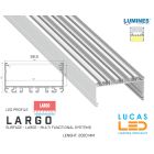   LED Profile • SURFACE • ARCHITECTURAL • SUSPENDED • "LARGO" • WHITE • Aluminium • 2.02 Meters  length • PRO • multi set •