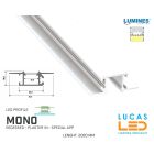 LED Profile • RECESSED • ARCHITECTURAL • PLASTER IN • "MONO" • WHITE • Aluminium • 2.02 Meters  length • PRO • multi set •