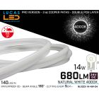 LED Neon Natural White  1023 • 24V • 14W • IP65 • 680lm •10x23mm• Pro Version 3oz Cooper paths • 10 meter Roll • NL1023-14-NW-24