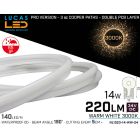 LED Neon Warm White  1023 • 24V • 14W • IP65 • 650lm •10x23mm• Pro Version 3oz Cooper paths • 10 meter Roll • NL1023-14-WW-24