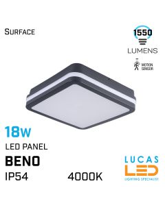 18w-led-panel-light-pir-sensor-ceiling-wall-mounted-4000k-ip54-waterproof-1400lm-beno-square-graphite-lucasled.ie
