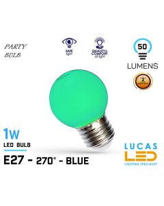 E27 LED Coloured Bulb Light - 1W - Globe - Ball - Party - Festoon - String bulb - GREEN