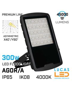 Outdoor LED Floodlight 300W - 4000K Natural White - 45000lm - IP65 waterproof - IK08 - ASYMMETRIC - LED SMD - AGOR/A