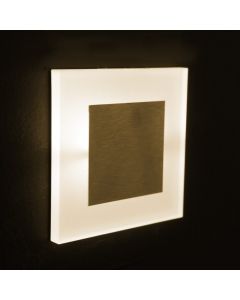 LED Decorative Wall Staircase fitting Light 1.3W - Warm White - 230V - APUS Black square