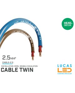 Installation wire, double insulation – 2.5mm² stranded LgY brown-blue 100m ROLL - 450/750V - price per 1m