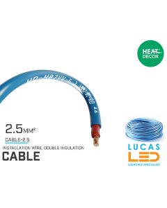 Installation wire, double insulation – 2.5mm² stranded LgY blue – 100m ROLL - 450/750V - price per 1m