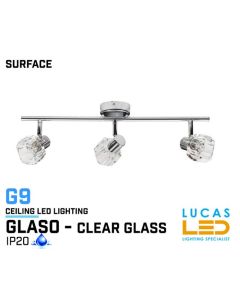 2 pcs ONLY!! - Ceiling fitting Lights - Surface - GLASO 3L - glass lampshades - 3 x G9 LED - IP20