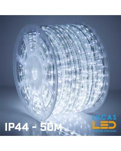 Cold White LED Rope Lights 125W - IP44 Waterproof - 1800 LED - 50m Roll cuttable - SET