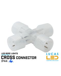 Cross Connector "X"  shape - IP44 Waterproof - for decorative LED Rope Lights - 1pcs