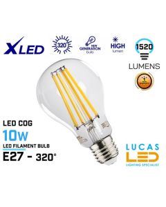 Led bulb Filament 10W- E27- 1520lm 2700K- New Xled LED Light source-Warm White